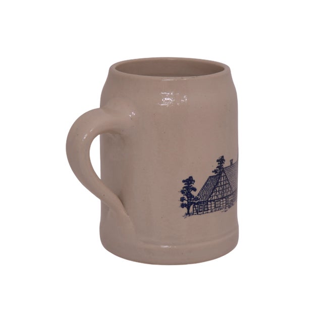 Vintage Blue German Ironstone Ceramic Stein For Sale - Image 4 of 6