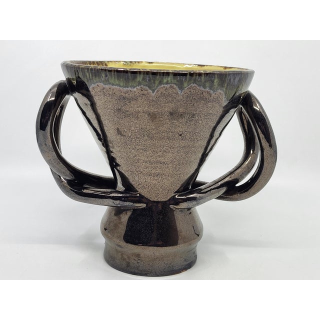 Collector's vase, ceramic, an authentic piece signed by the ceramist Jean Austruy (signature visible under the base). This...