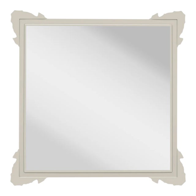 Fleur Home Garden District Napoleon Square Mirror in Useful Gray, 24x24 For Sale
