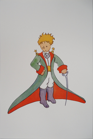 Antoine De Saint-Exupery, Le Petit Prince en costume, Lithograph