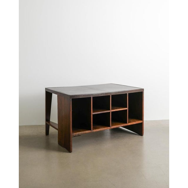 1950s French Mid-Century Wooden Pigeon Hole Desk by Pierre Jeanneret, 1950s For Sale - Image 5 of 11