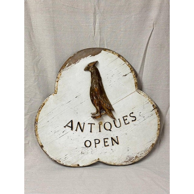 American Americana Antique Store Hand Carved Wooden Sign For Sale - Image 3 of 12
