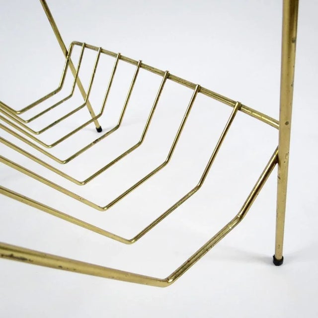Brass Magazine Rack, 1950s For Sale - Image 6 of 7