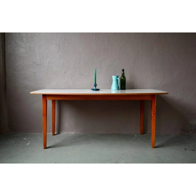 Large Mid-Century Symmetrical Worktop Table, France, 1950s For Sale - Image 6 of 18