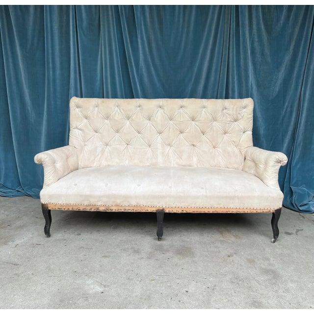 Late 19th Century Large French 19th C Napoleon III Tufted Sofa For Sale - Image 5 of 12