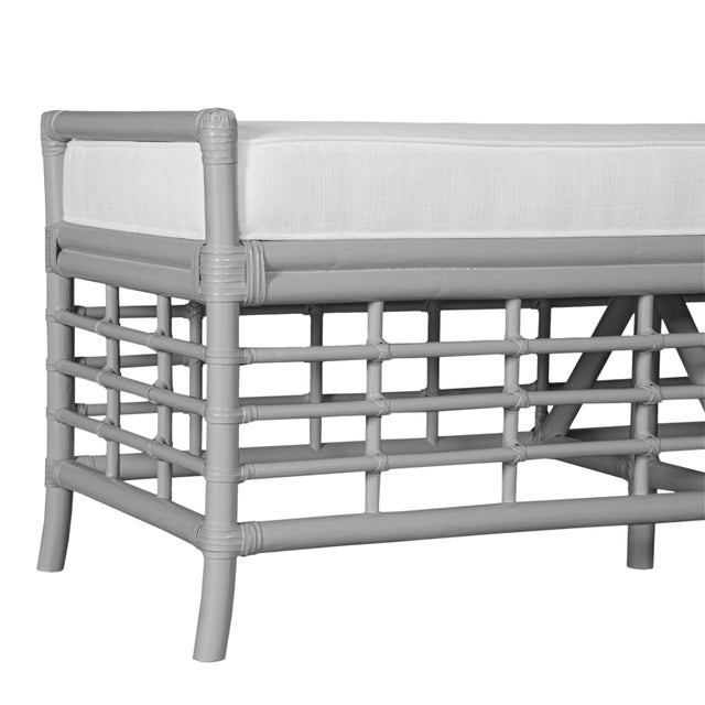 David Francis Luna Bench - Light Gray For Sale - Image 4 of 7