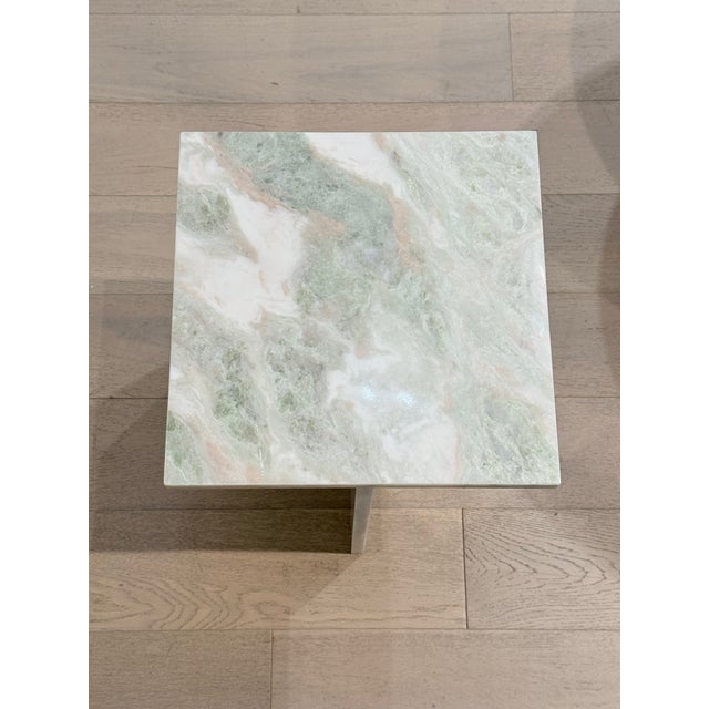 2020s Sagebrook Green Marbled Table For Sale - Image 5 of 7