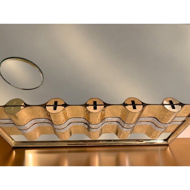 Vintage 1980s Mixed Gold & Silver Metal Geometric Mirrored Wall Sculpture - Hollywood Regency For Sale - Image 10 of 10