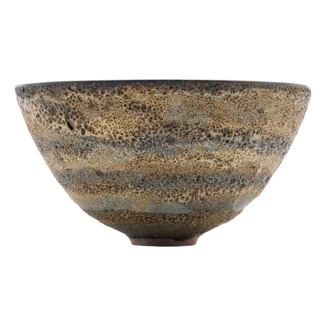 Gertrud and Otto Natzler Large Volcanic Bowl 1955c. For Sale