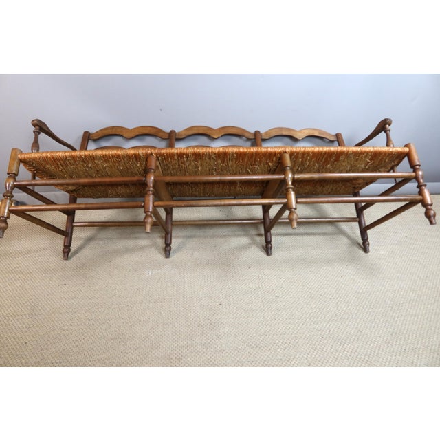 Brown 19th-Century Straw-Seated Bench or Radassier, 1890s For Sale - Image 8 of 12