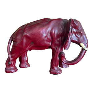 Hollywood Regency Elephant, Circa 1960s, in Cinnabar Red