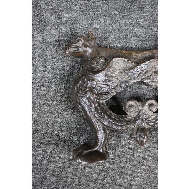 Metal Victorian Cast Iron Griffin Boot Scraper For Sale - Image 7 of 8