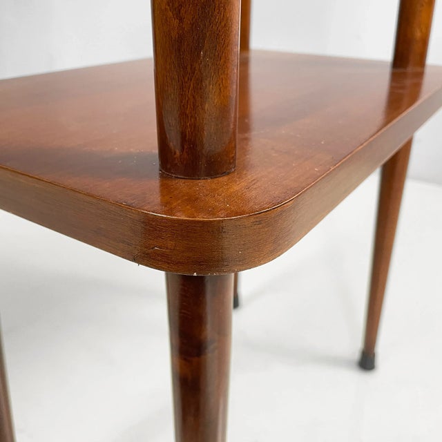 Brown Mid-Century Modern Italian Double Shelf Coffee Table in Wood, 1950s For Sale - Image 8 of 12
