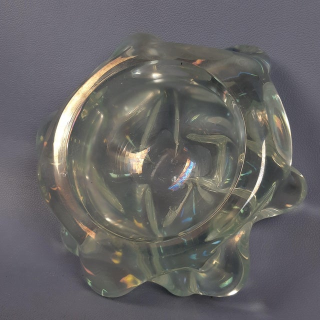 Wonderful antique triptych of collectible bowls, modernist sculptures handcrafted in Murano Barovier & Toso glass,...