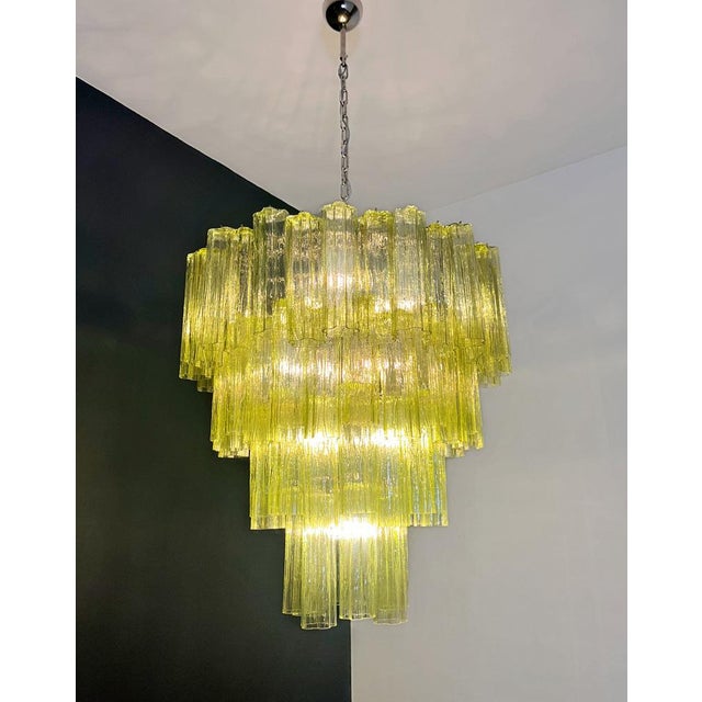 Large Vintage Green Murano Glass Tiered Chandelier, 1990s For Sale - Image 9 of 18