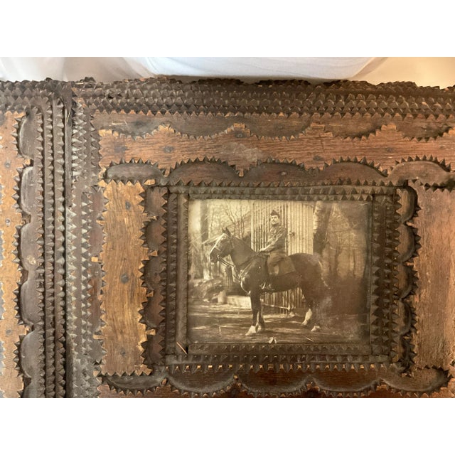 Wood Mid 19th Century Hand Carved French Tramp Art Box For Sale - Image 7 of 9