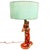 Mid-Century era hand-painted Hawaiian Hula Resin Table Lamp w/ Whipple stitch shade by Santana. The base features a hand-...