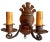 Burnt Umber Pair Brass and Iron Sconces in Original Old Paint Patina, Circa 1910 For Sale - Image 8 of 8