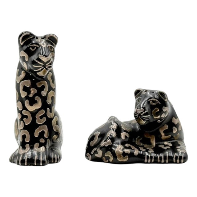1980s Emilia Castillo Porcelain & Pure Silver Table Sculptures/Salt & Pepper Shakers For Sale