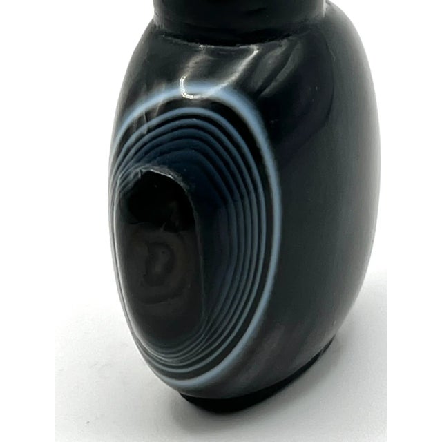 1970s Vintage Black Agate With White Bands For Sale - Image 5 of 10