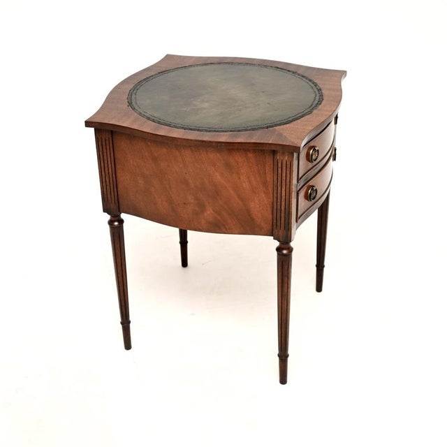 1950s Antique Regency Leather Top Side Table, 1950 For Sale - Image 5 of 8