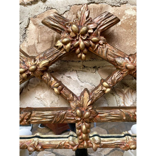 Late 20th Century Vintage Large Gilt Wood Mirror With Oak Leaf & Acorn Motif For Sale - Image 5 of 6