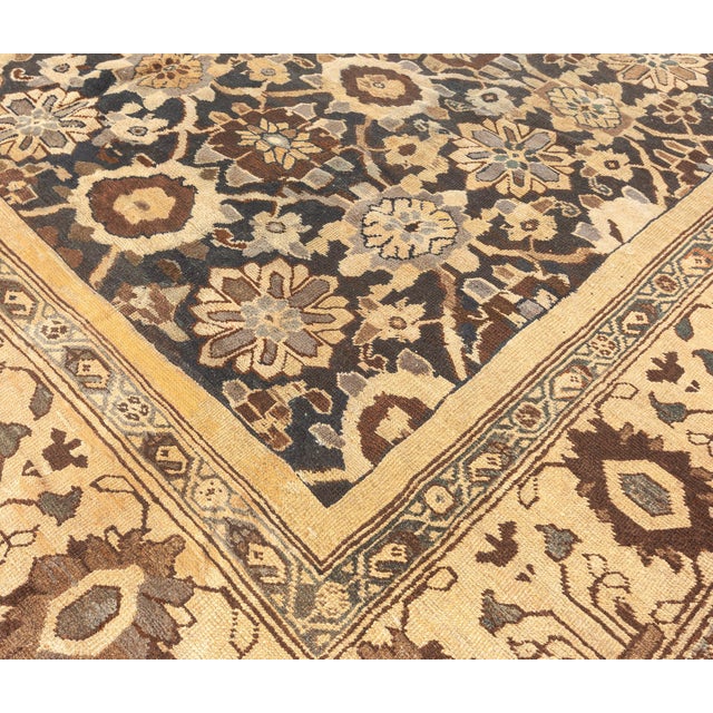 Antique Persian Sultanabad Botanic Hand Knotted Wool Rug For Sale In New York - Image 6 of 9