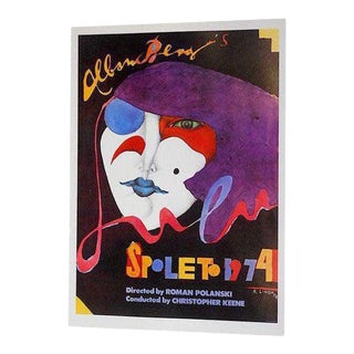 Vintage Signed 20th Century Richard Lindner "Spoleto" Poster Lithograph For Sale
