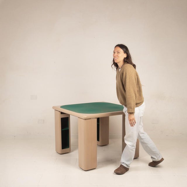 Lacquered Wood and Green Felt Game Table by Pierluigi Molinari for Pozzi, 1970s For Sale - Image 15 of 18