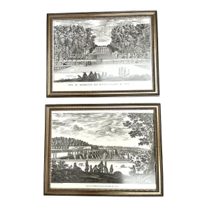Vintage Israel Silvestre Engravings of the Gardens at Chateau Vaux-Le-Vicomte - a Pair