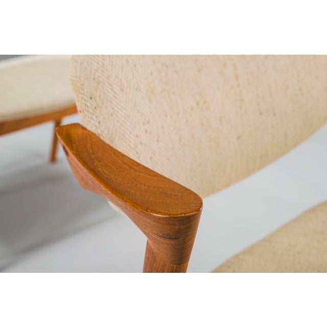 Dining Chairs Model 42 in Teak and Wool attributed to Kai Kristiansen for Schou Andersen, 1960s, Set of 6 For Sale - Image 12 of 18