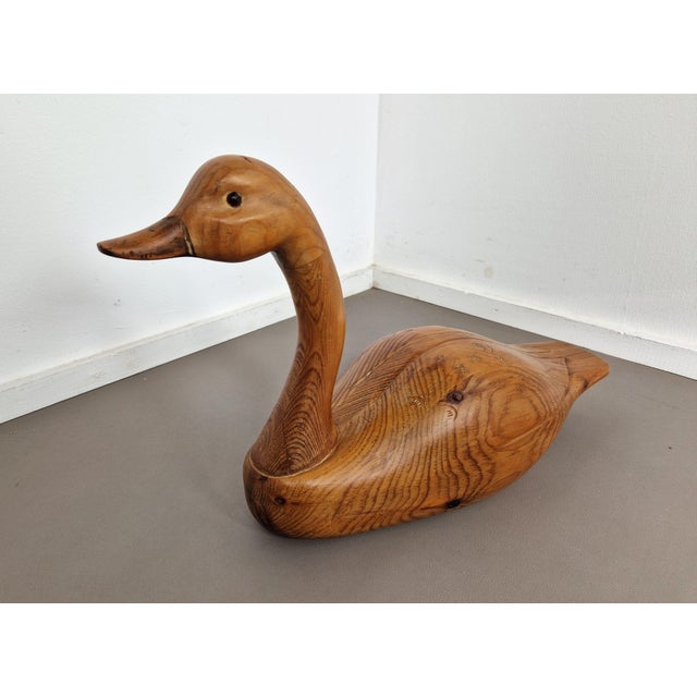 Carved Pine Goose Figuirine, Canada, 1993 For Sale - Image 6 of 11
