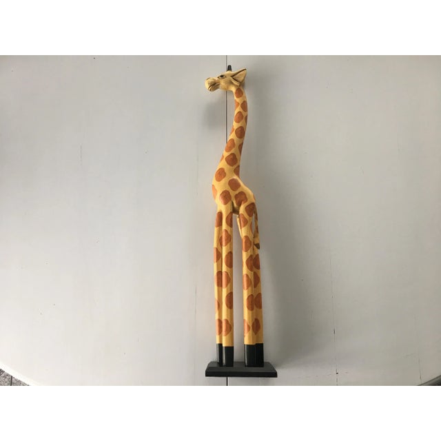 Giraffe Hand Carved from Wood, 1990s For Sale - Image 11 of 11