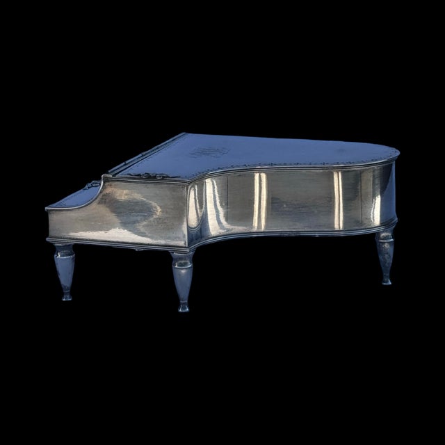 Silver Antique Barbour Silver Co. Piano Dual-Compartment Jewelry Trinket Box For Sale - Image 8 of 11