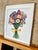 Eggplant Original Watercolor Painting “Strawflower Bouquet” Framed For Sale - Image 8 of 11