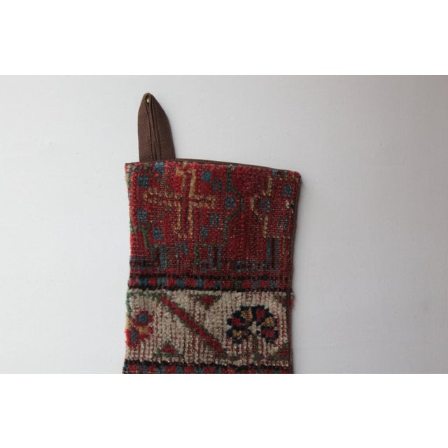 Antique 1910s Hand Knotted Christmas Decor Stocking Sock For Sale - Image 4 of 6