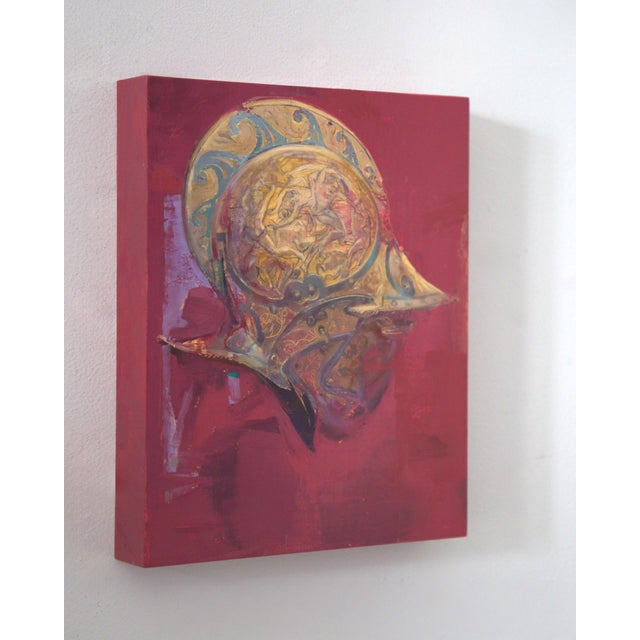 Renaissance Dedication to the Battle of Centaurs and Lapiths by Elena Burykina | Oil on panel Helmet with intricate design For Sale - Image 3 of 4