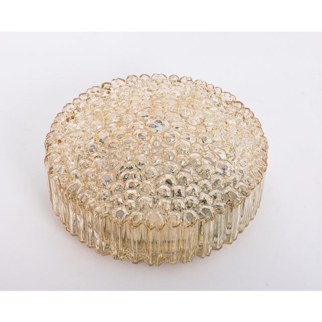 1 of 3 round bubble glass ceiling mount fixture by limburg, manufactured in germany, circa the 1970s. High quality and in...