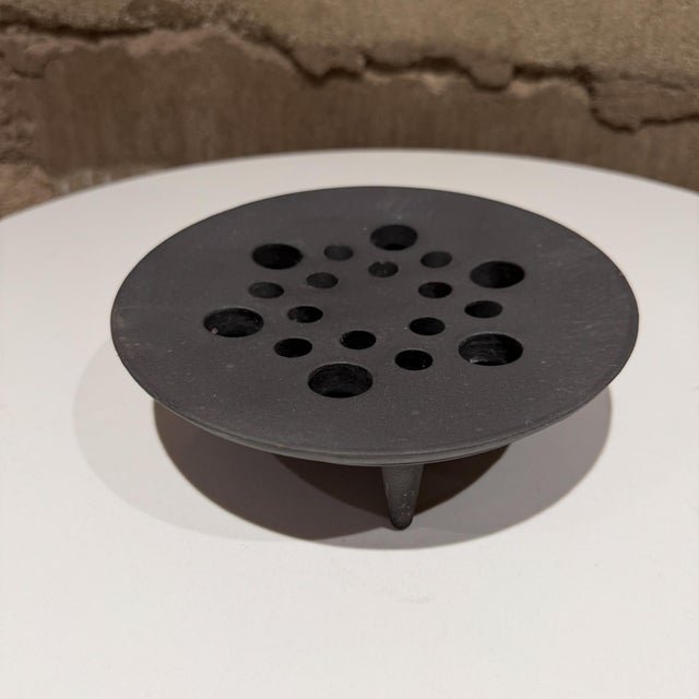 1950s Jens Quistgaard Cast Iron Candle Holder Dansk Moon Crater For Sale - Image 5 of 8
