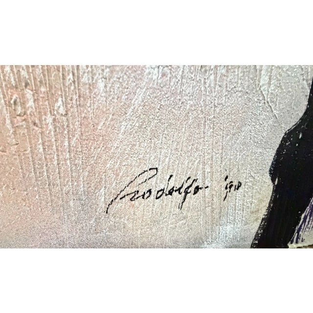 1990s 90's Large Rodolfo Carlos Signed Abstract Paintings - A Pair For Sale - Image 5 of 15