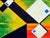Stunning white cubes, a substantial abstract expressionist oil painting by James McCray (American, 1912-1993). Unsigned,...