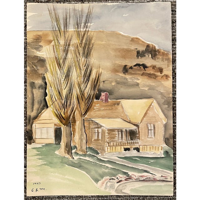 Traditional 1947 Northwest Landscape by Matthews For Sale - Image 3 of 3