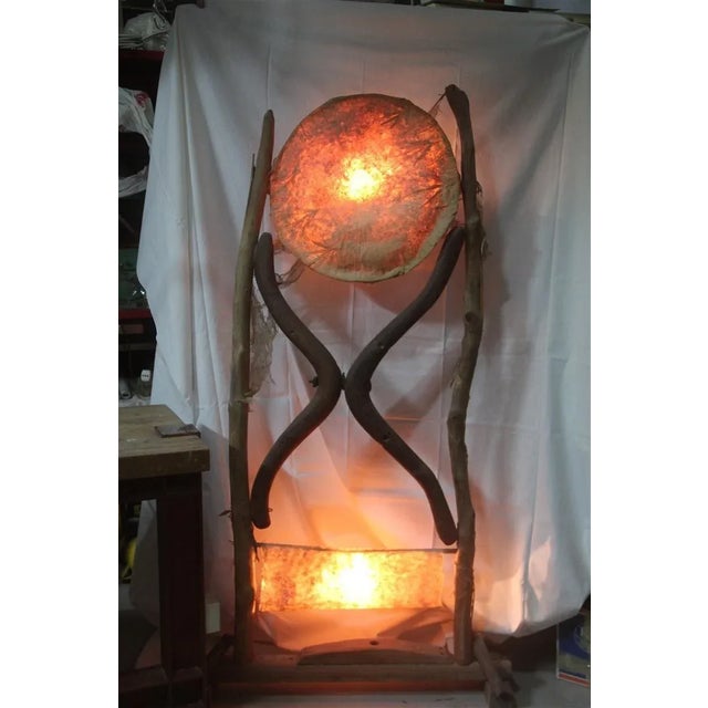 Parchment and Wood Floor Lamp, 1960s For Sale - Image 16 of 16