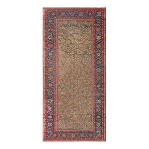 1890s Brown Floral Antique n.w. Persian Rug 5' X 10'7" Handwoven Wool Carpet