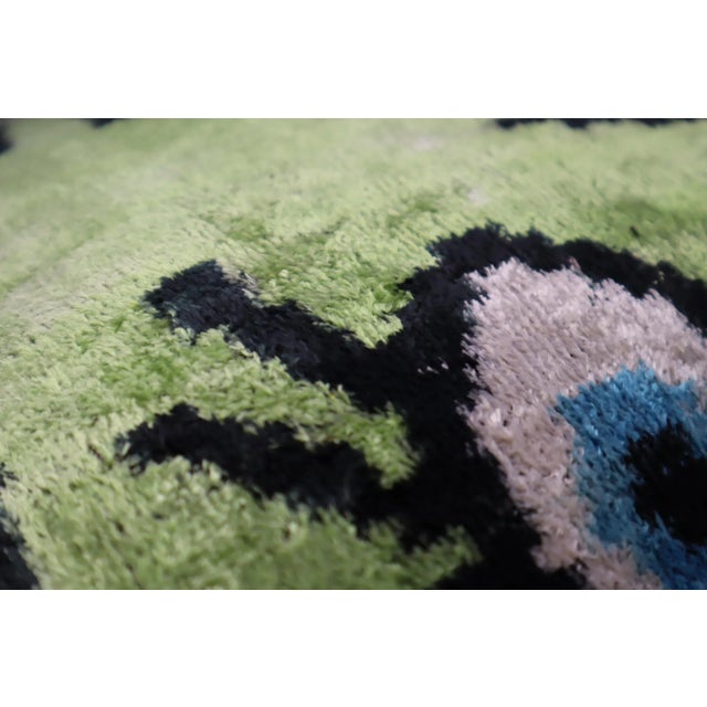 Textile Contemporary Handmade Velvet Evil Eye Good Luck Throw Pillow & Down Feather Insert For Sale - Image 7 of 12