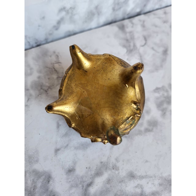 1900 - 1909 Antique Brass Footed Floral Pincushion For Sale - Image 5 of 10