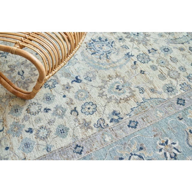 2020s Exquisite Rugs Harper Hand-Knotted New Zealand Wool Ivory/Light Blue Rug-9'X12' For Sale - Image 5 of 7