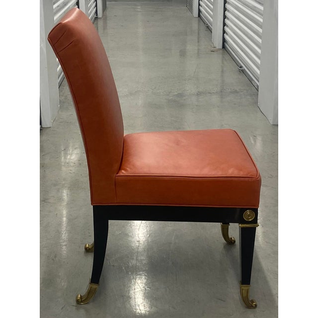 Hollywood Regency 1970s Set of 8 Neoclassical Style Mastercraft Attributed Dining Chairs For Sale - Image 3 of 8