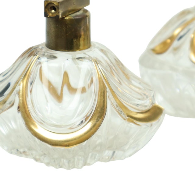 Vintage Art Deco Style Crystal Boudoir Perfume Bottles from Fischer, 1950s, Set of 3 For Sale - Image 16 of 18