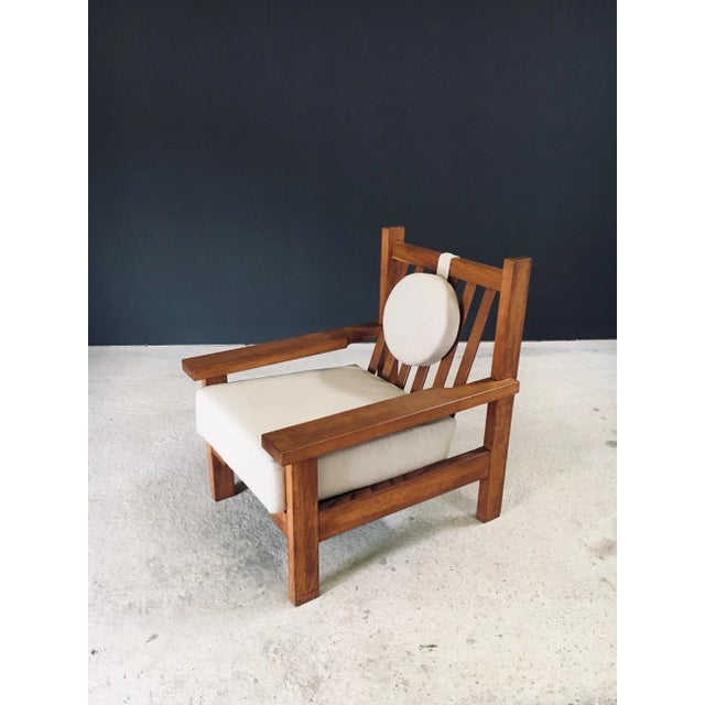 Brutalist Square Oak Lounge Chair, Belgium, 1950s For Sale - Image 6 of 18